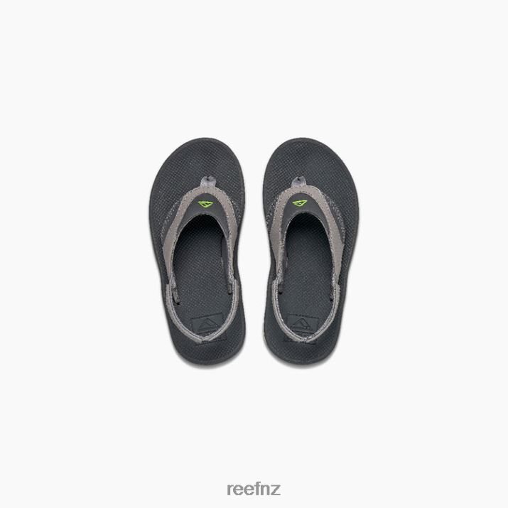 Reef Shoes NZ 62JVZ817 - Little Fanning Kids Grey/Volt Reef