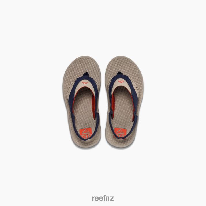Reef Shoes NZ 62JVZ827 - Little Fanning Kids Taupe/Navy Reef