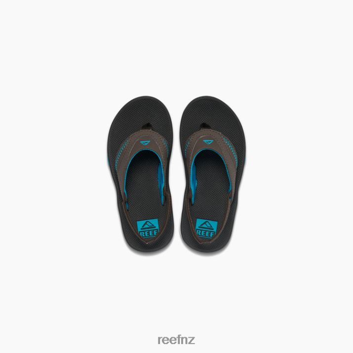 Reef Shoes NZ 62JVZ832 - Little Fanning Kids Black/Brown/Blue Reef