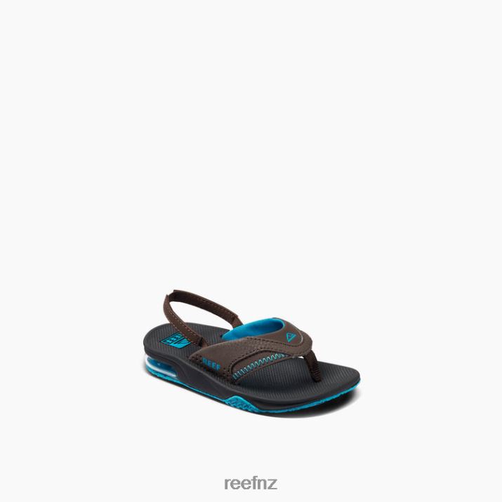 Reef Shoes NZ 62JVZ832 - Little Fanning Kids Black/Brown/Blue Reef
