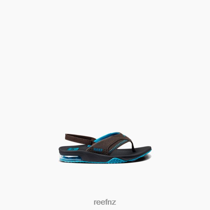 Reef Shoes NZ 62JVZ832 - Little Fanning Kids Black/Brown/Blue Reef