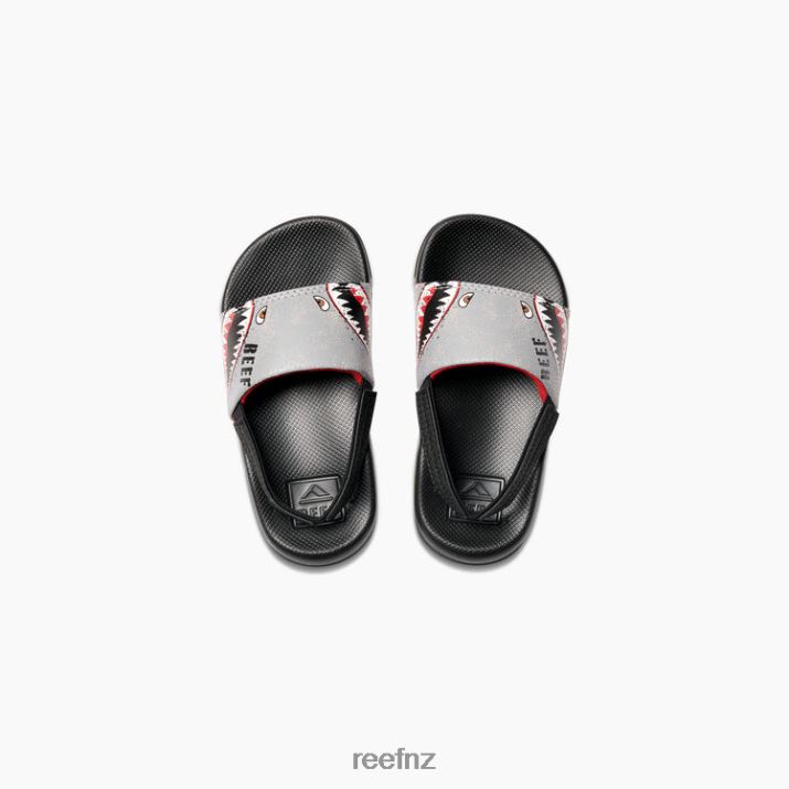 Reef Shoes NZ 62JVZ820 - Little One Slide Kids Flying Sharks Reef