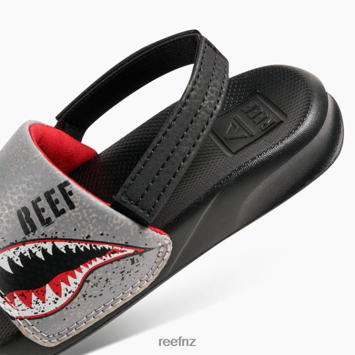 Reef Shoes NZ 62JVZ820 - Little One Slide Kids Flying Sharks Reef