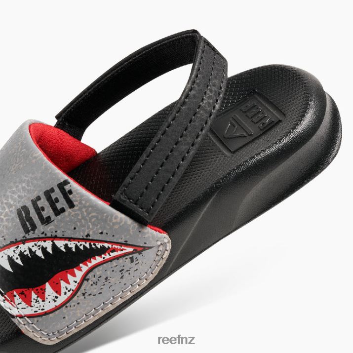 Reef Shoes NZ 62JVZ820 - Little One Slide Kids Flying Sharks Reef