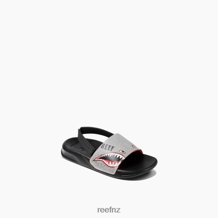 Reef Shoes NZ 62JVZ820 - Little One Slide Kids Flying Sharks Reef