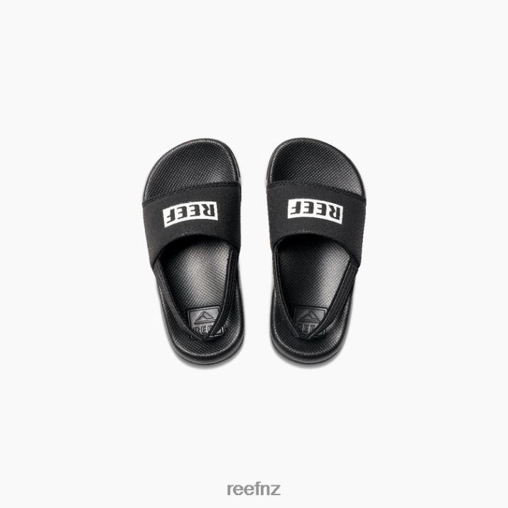 Reef Shoes NZ 62JVZ823 - Little One Slide Kids Reef Black/White Reef