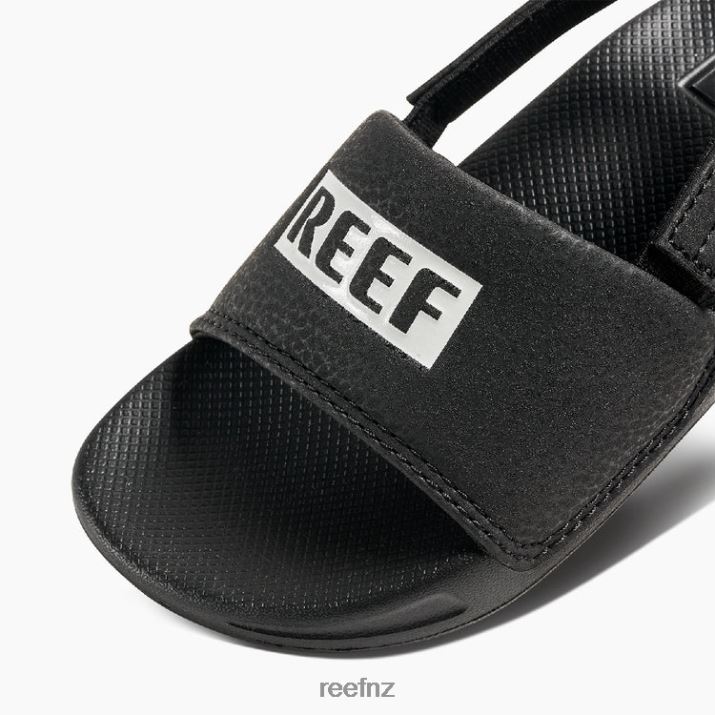 Reef Shoes NZ 62JVZ823 - Little One Slide Kids Reef Black/White Reef