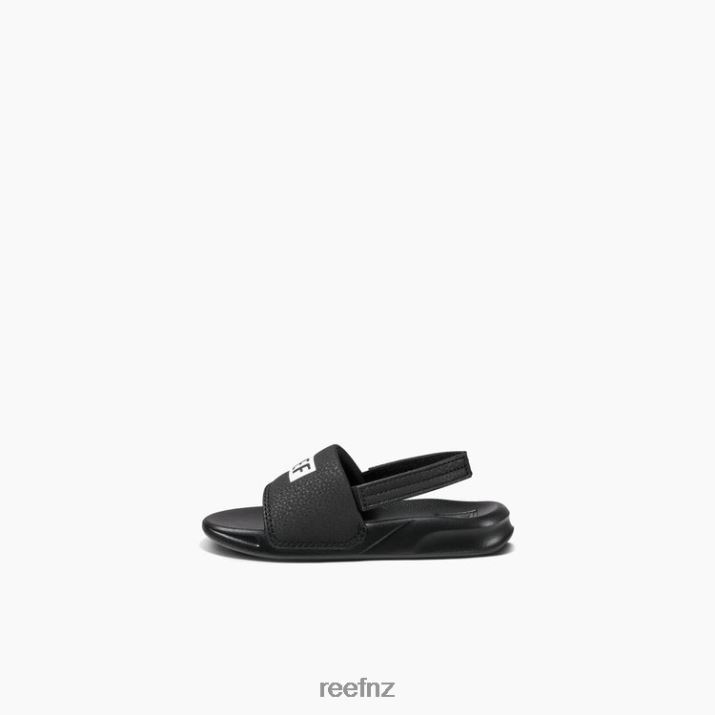 Reef Shoes NZ 62JVZ823 - Little One Slide Kids Reef Black/White Reef