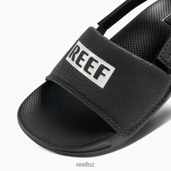 Reef Shoes NZ 62JVZ823 - Little One Slide Kids Reef Black/White Reef