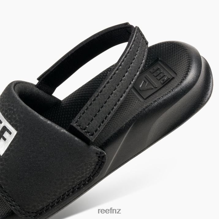 Reef Shoes NZ 62JVZ823 - Little One Slide Kids Reef Black/White Reef