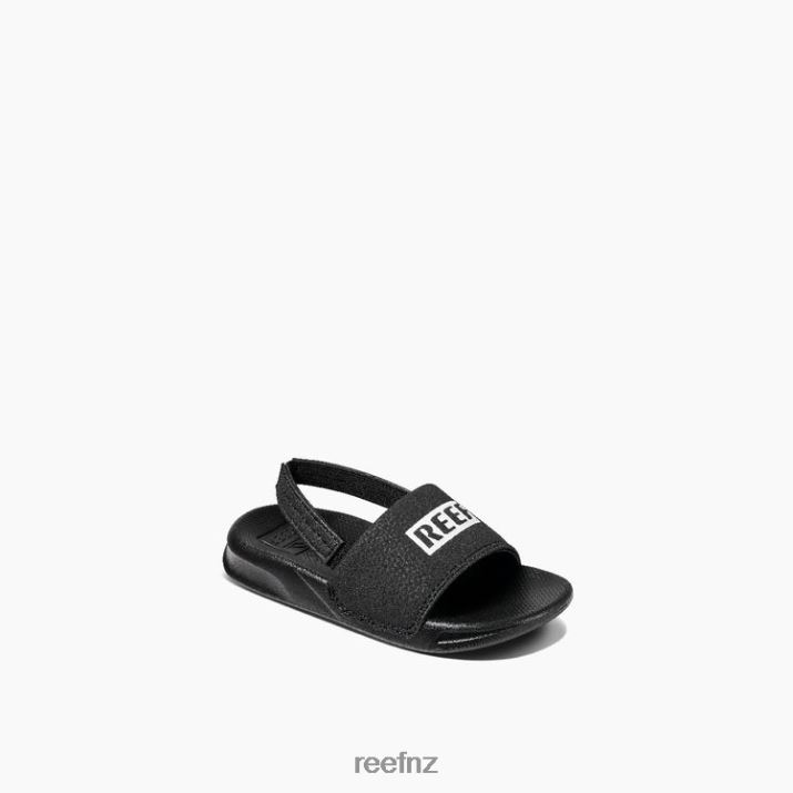 Reef Shoes NZ 62JVZ823 - Little One Slide Kids Reef Black/White Reef