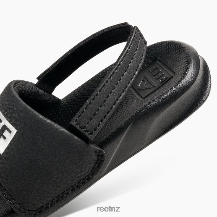 Reef Shoes NZ 62JVZ823 - Little One Slide Kids Reef Black/White Reef