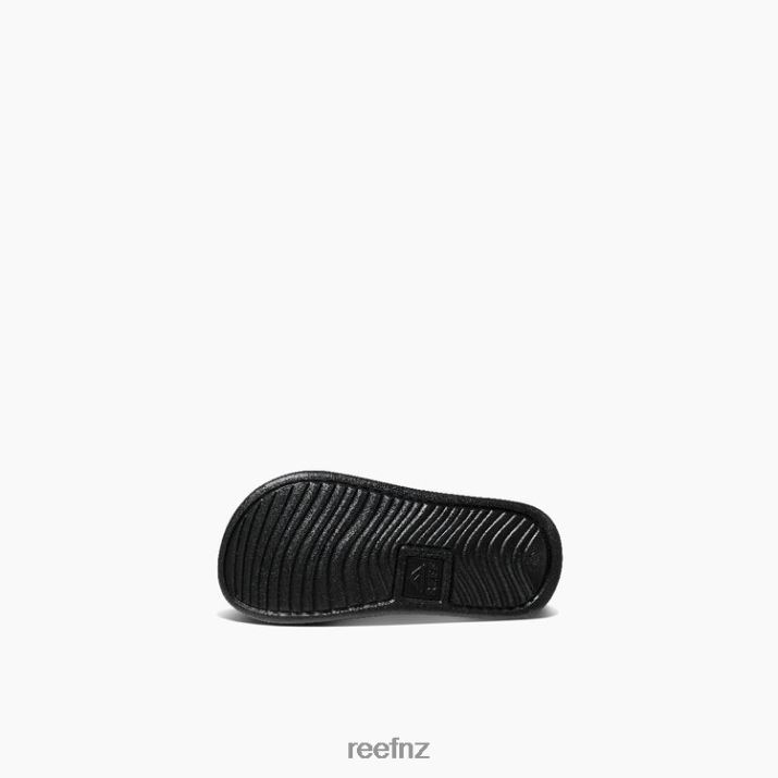 Reef Shoes NZ 62JVZ823 - Little One Slide Kids Reef Black/White Reef