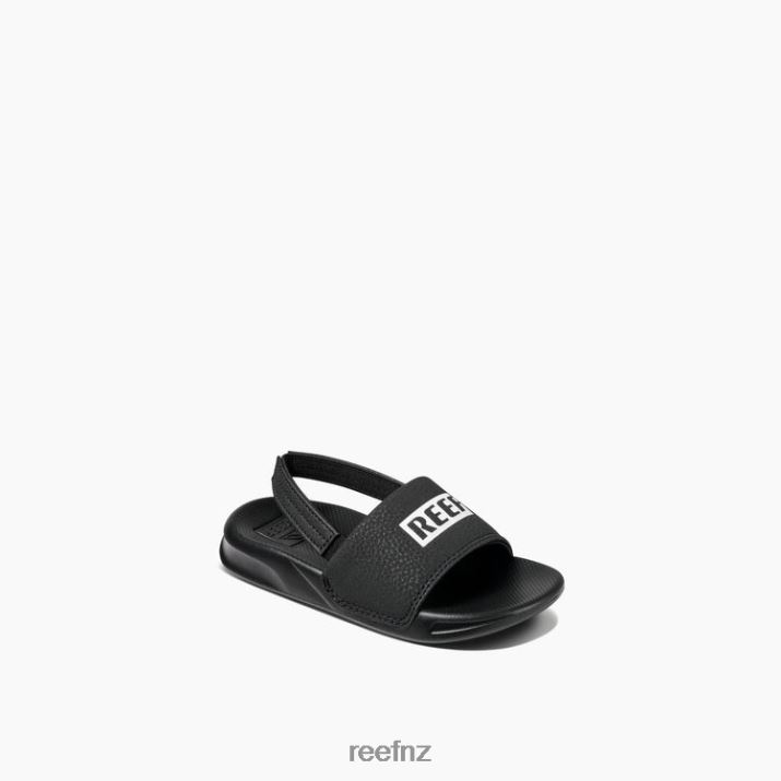 Reef Shoes NZ 62JVZ823 - Little One Slide Kids Reef Black/White Reef