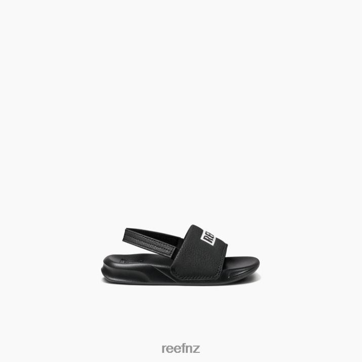 Reef Shoes NZ 62JVZ823 - Little One Slide Kids Reef Black/White Reef