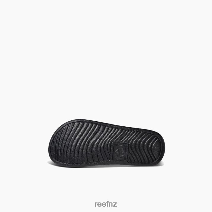 Reef Shoes NZ 62JVZ837 - Kids One Slide New Reef Black/White Reef