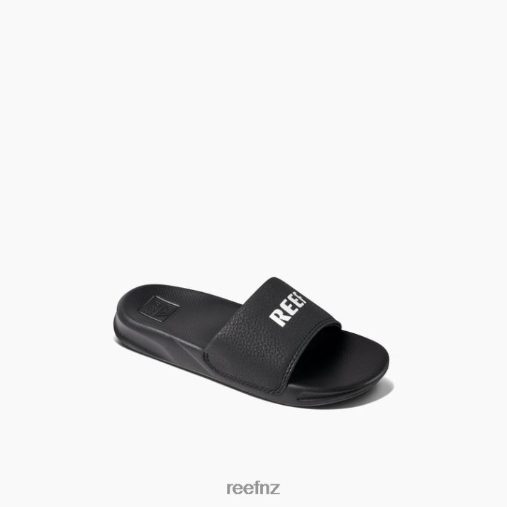 Reef Shoes NZ 62JVZ837 - Kids One Slide New Reef Black/White Reef