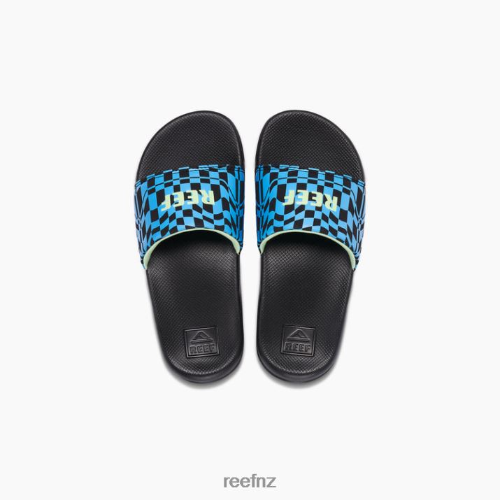 Reef Shoes NZ 62JVZ856 - Kids One Slide New Swell Checkers Reef
