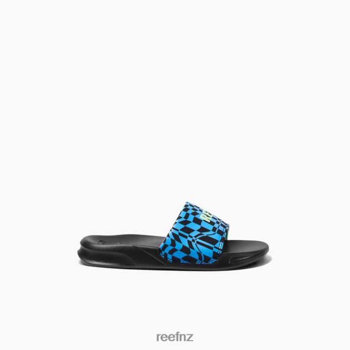 Reef Shoes NZ 62JVZ856 - Kids One Slide New Swell Checkers Reef