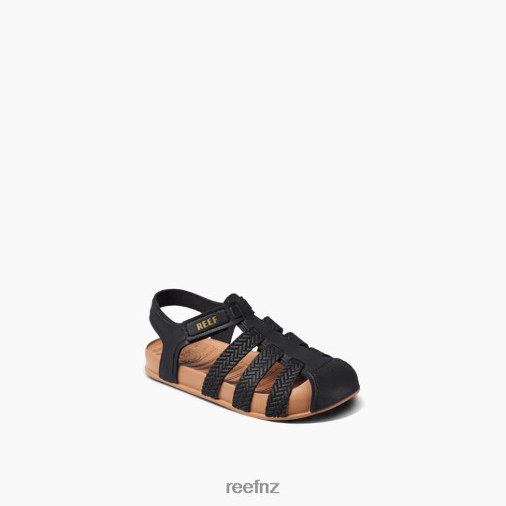 Reef Shoes NZ 62JVZ872 - Little Water Beachy Kids Black/Tan Reef