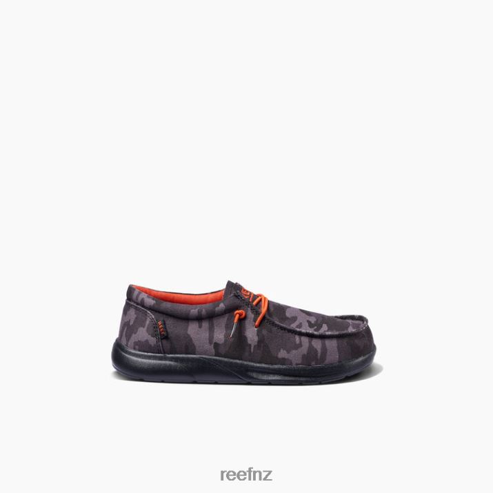 Reef Shoes NZ 62JVZ857 - Kids Cushion Coast New Black Camo/Red Reef