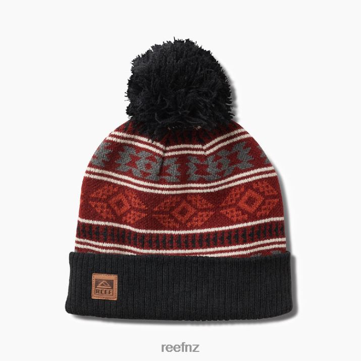 Reef NZ 62JVZ795 - Jimmy Jaquard Cuff Beanie Men Caviar Reef