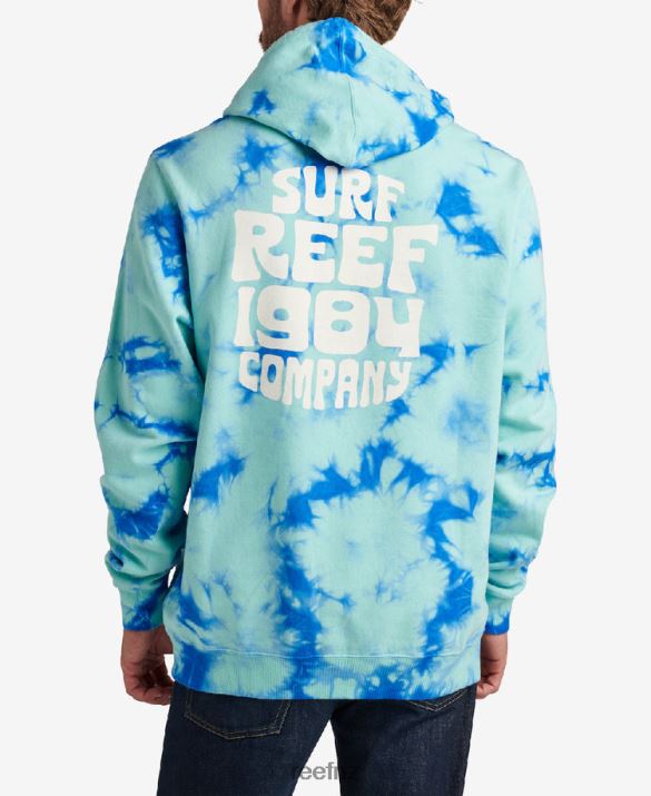 Reef NZ 62JVZ744 - Hunter Tie Dye Pullover Hoodie Men Electric Green Reef
