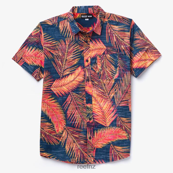 Reef NZ 62JVZ634 - Daintree Short Sleeve Shirt Men Hibiscus Reef