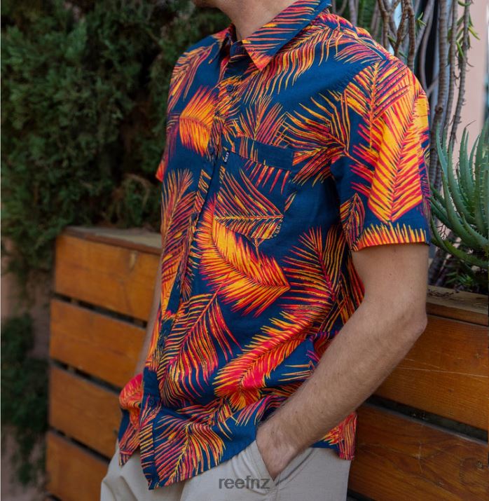 Reef NZ 62JVZ634 - Daintree Short Sleeve Shirt Men Hibiscus Reef