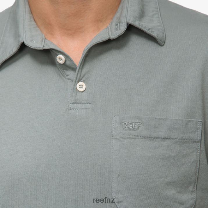 Reef NZ 62JVZ637 - Walker Short Sleeve Polo Men Chinois Green Reef