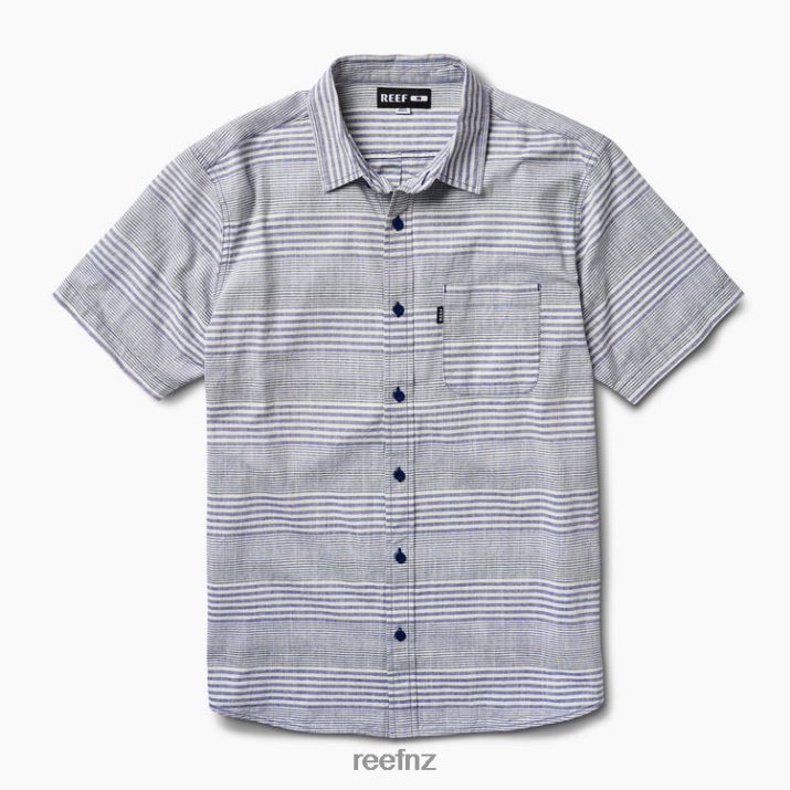 Reef NZ 62JVZ638 - Manny Short Sleeve Shirt Men Indigo Blue Reef