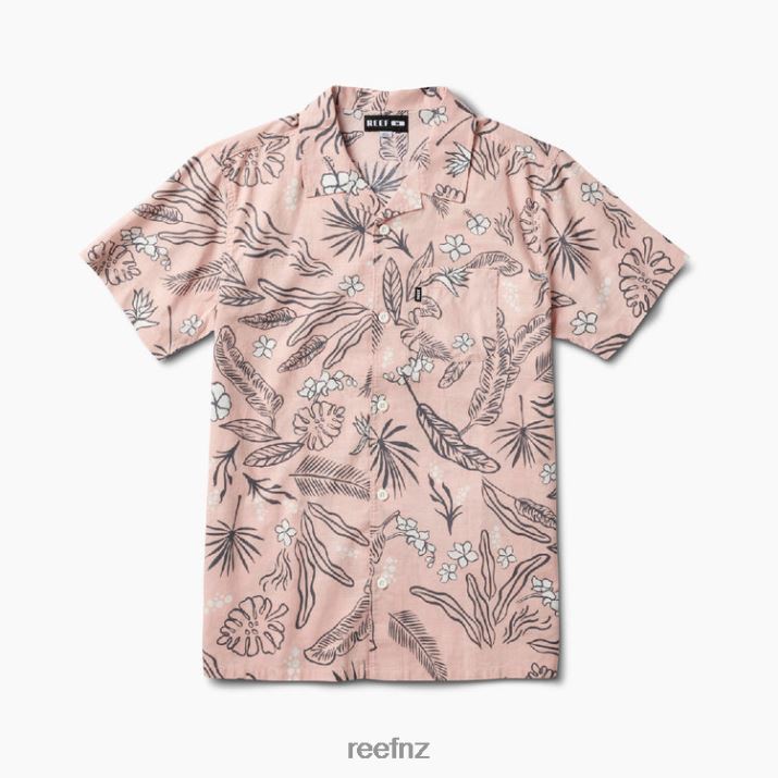 Reef NZ 62JVZ639 - Rockdale Short Sleeve Shirt Men Sepia Rose Reef