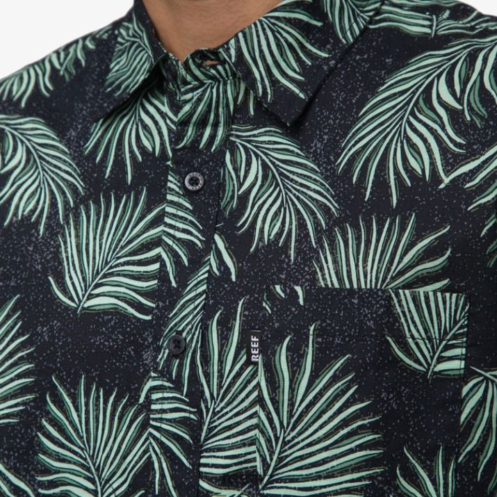 Reef NZ 62JVZ640 - Culber Short Sleeve Shirt Men Caviar Reef