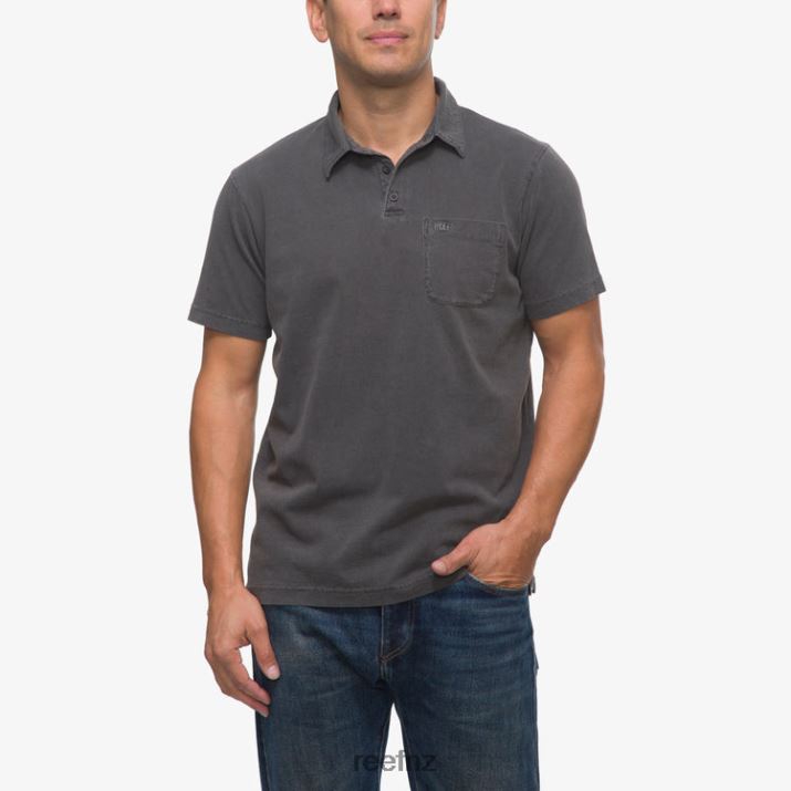 Reef NZ 62JVZ641 - Walker Short Sleeve Polo Men Pirate Blk Reef