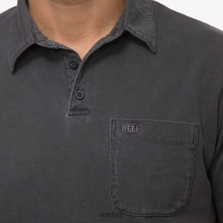 Reef NZ 62JVZ641 - Walker Short Sleeve Polo Men Pirate Blk Reef