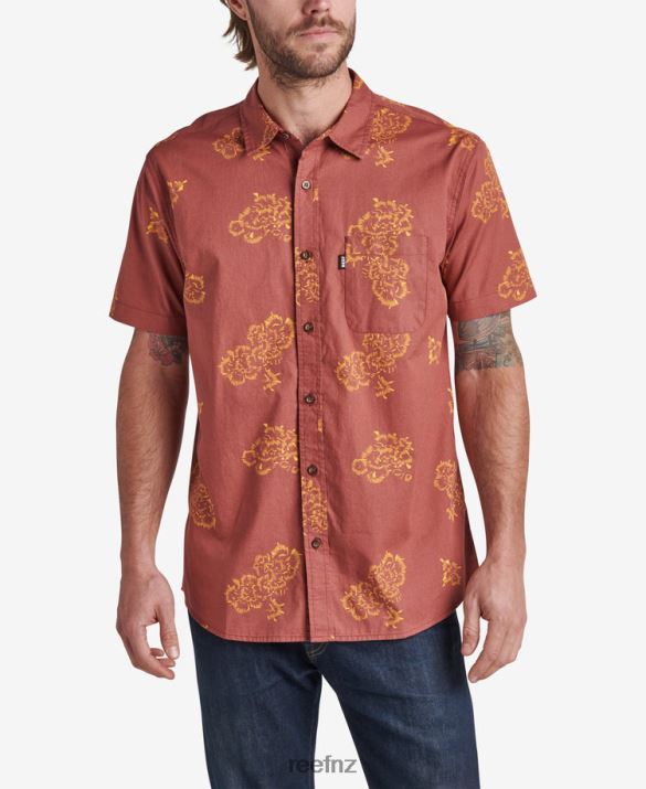 Reef NZ 62JVZ642 - Forge Short Sleeve Shirt Men Mahogany Reef