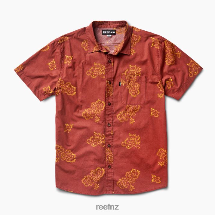 Reef NZ 62JVZ642 - Forge Short Sleeve Shirt Men Mahogany Reef