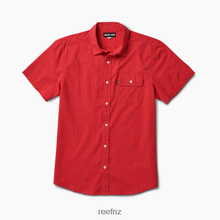 Reef NZ 62JVZ646 - Winfred Short Sleeve Shirt Men Hibiscus Reef