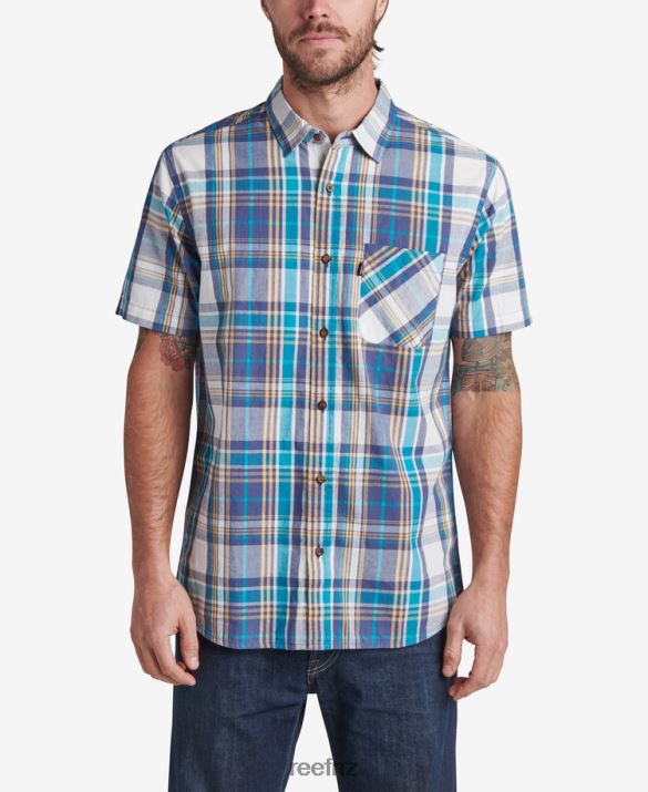Reef NZ 62JVZ648 - Pardy Short Sleeve Shirt Men Indigo Blue Reef