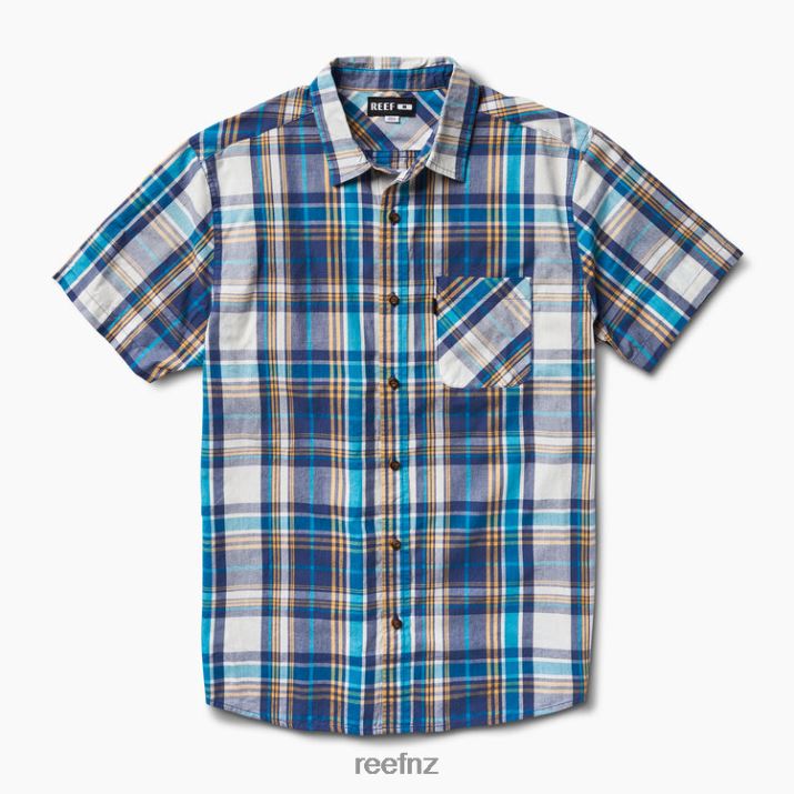 Reef NZ 62JVZ648 - Pardy Short Sleeve Shirt Men Indigo Blue Reef