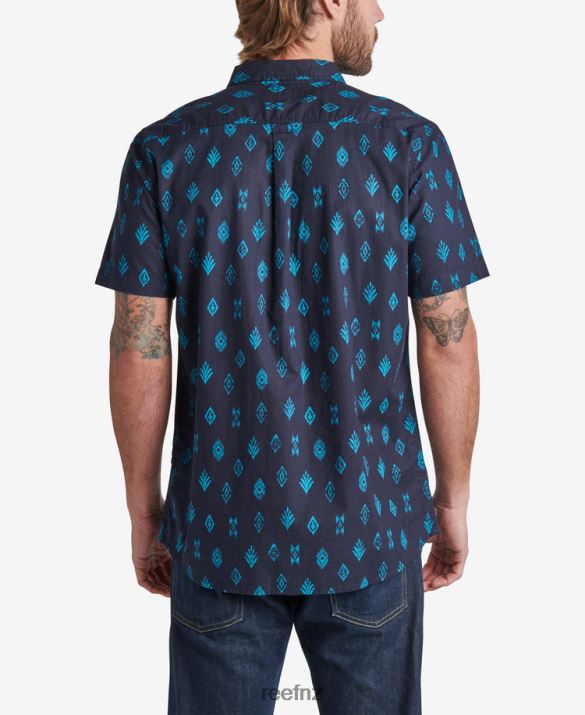 Reef NZ 62JVZ649 - Travis Short Sleeve Shirt Men Night Sky Reef