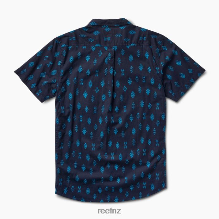Reef NZ 62JVZ649 - Travis Short Sleeve Shirt Men Night Sky Reef