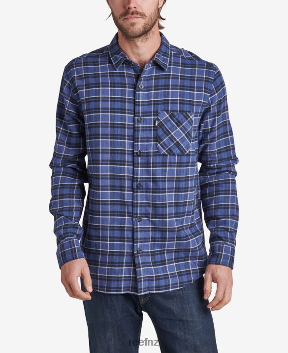 Reef NZ 62JVZ650 - Kosma Long Sleeve Flannel Shirt Men Indigo Blue Reef