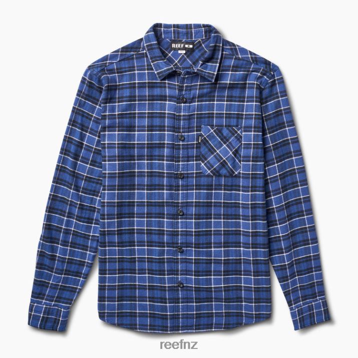 Reef NZ 62JVZ650 - Kosma Long Sleeve Flannel Shirt Men Indigo Blue Reef