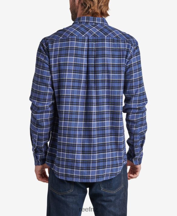 Reef NZ 62JVZ650 - Kosma Long Sleeve Flannel Shirt Men Indigo Blue Reef