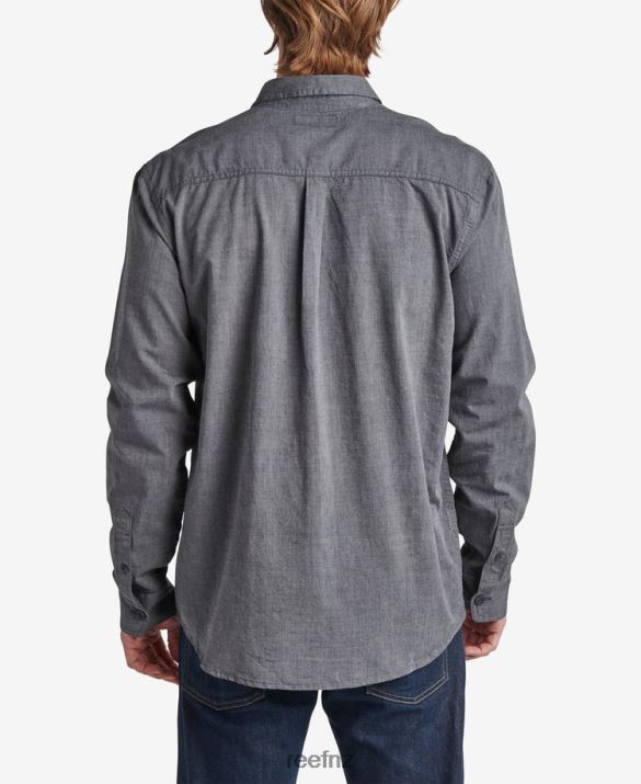 Reef NZ 62JVZ651 - Stuart Long Sleeve Shirt Men Caviar Reef