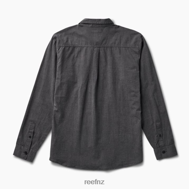 Reef NZ 62JVZ651 - Stuart Long Sleeve Shirt Men Caviar Reef