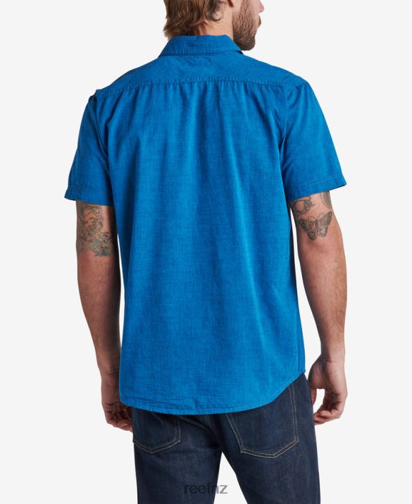 Reef NZ 62JVZ653 - Winfred Short Sleeve Shirt Men French Blue Reef