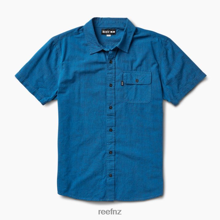Reef NZ 62JVZ653 - Winfred Short Sleeve Shirt Men French Blue Reef