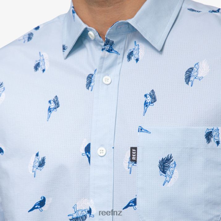 Reef NZ 62JVZ654 - Barrel Short Sleeve Shirt Men Skyway Reef